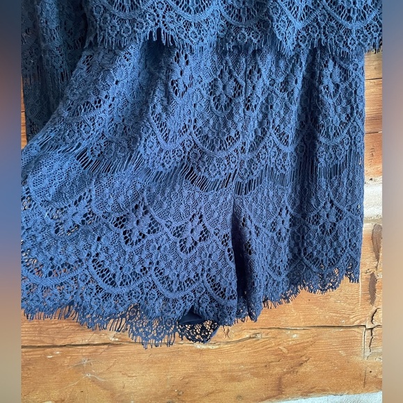 Anthropologie Brand Saylor| Navy Blue Lace Jumper Romper - Small - Wedding Guest - Picture 6 of 9